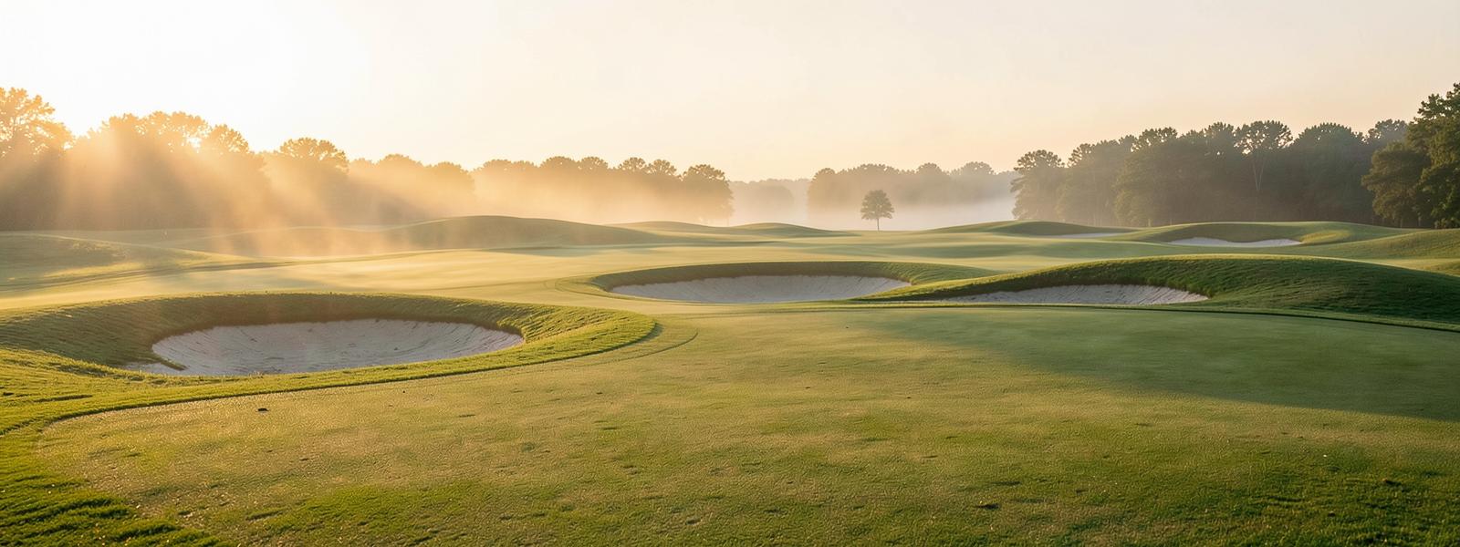 A golf fairway at first light